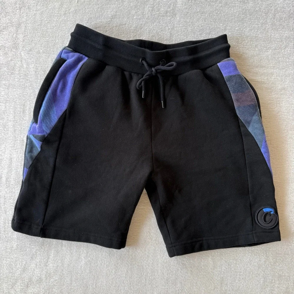Cookies SF Mens Size Medium Black Purple Blue Camo Fleece Sweat Shorts